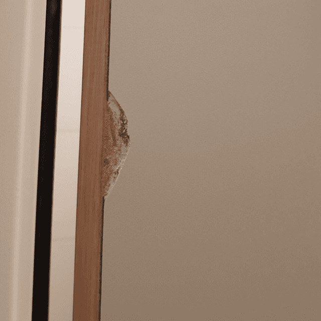 Poškozené dveře před opravou